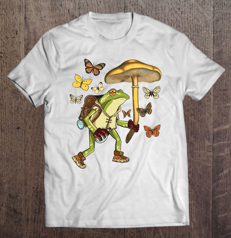 Frog Mushroom Umbrella Butterflies Cottagecore Goblincore T-shirt, Hoodie, Sweatshirt