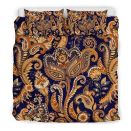 Gold Paisley Bedding Set All Over Prints