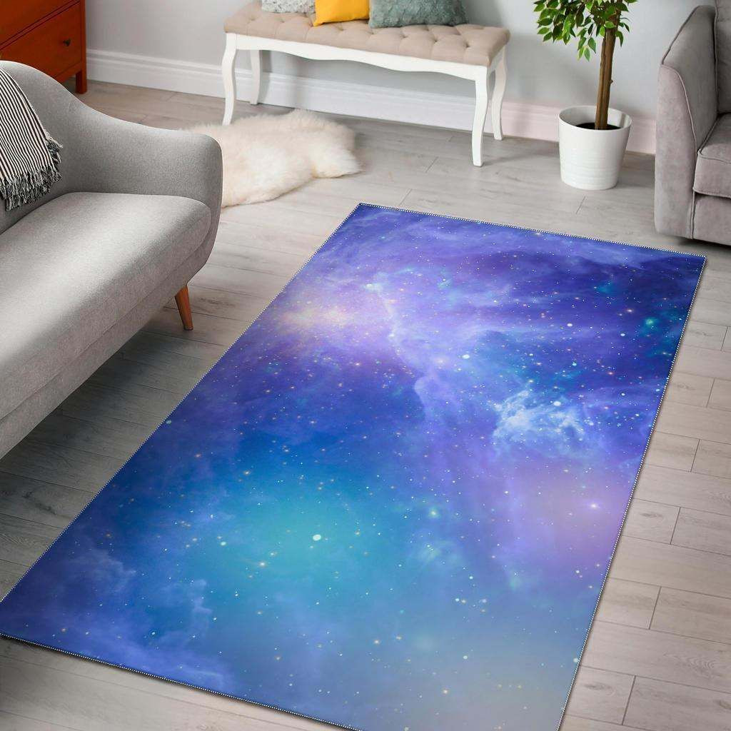 Blue Light Nebula Galaxy Space CL17100125MDR Rug