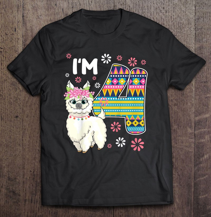 kids-birthday-llama-im-4-years-old-girl-theme-4th-b-day-farm-gift-t-shirt