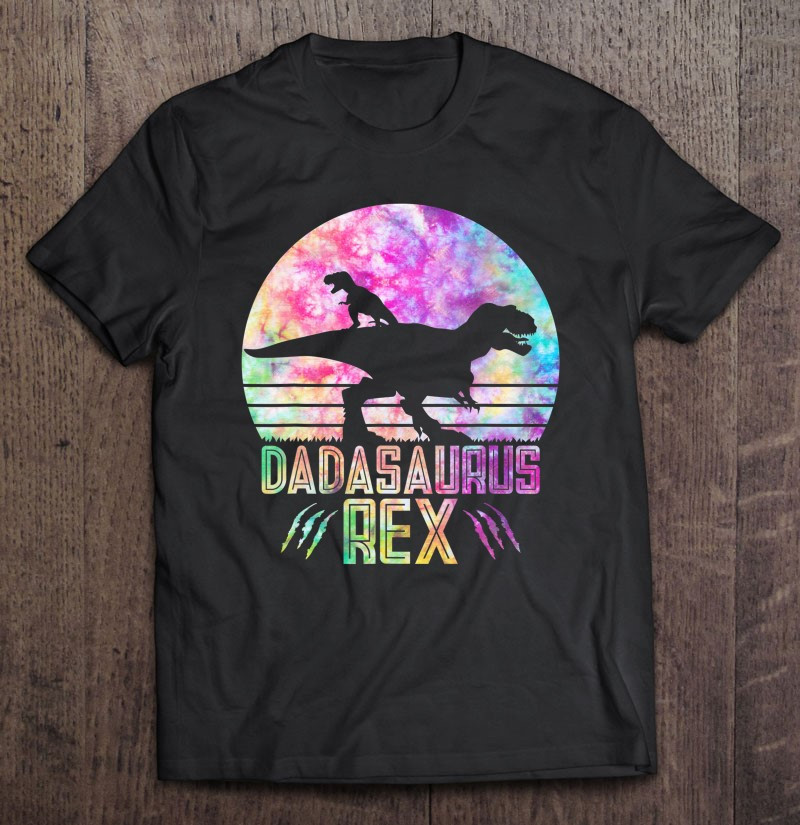 dadasaurus-rex-dinosaur-father-vintage-tie-dye-dad-of-1-ver2-t-shirt