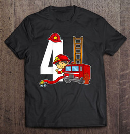 4-years-old-firefighter-birthday-fire-truck-4th-birthday-t-shirt