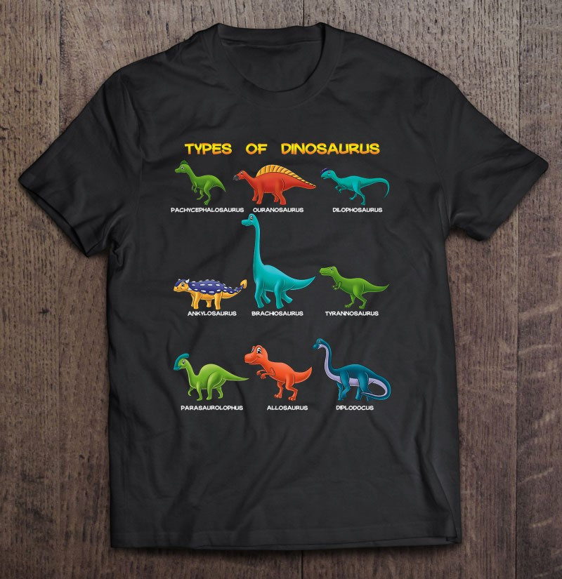 types-of-dinosaurs-gif-dino-identification-tee-kids-t-shirt