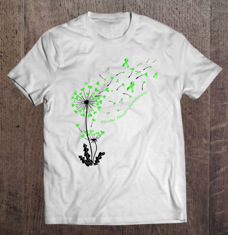 dandelion-heart-green-ribbon-mental-health-awareness-t-shirt