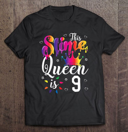 kids-slime-queen-crown-birthday-9th-gift-for-girls-9-years-old-t-shirt
