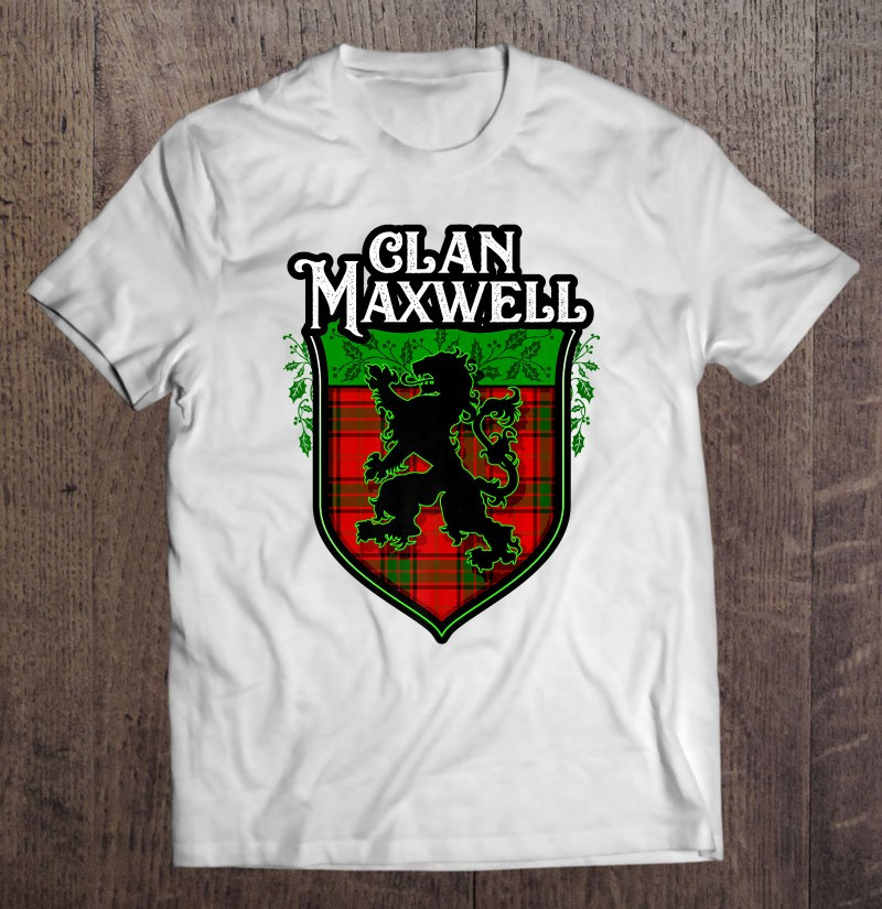 clan-maxwell-surname-scottish-tartan-lion-rampant-crest-t-shirt