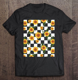 checkered-sunflower-lovers-checked-pattern-t-shirt