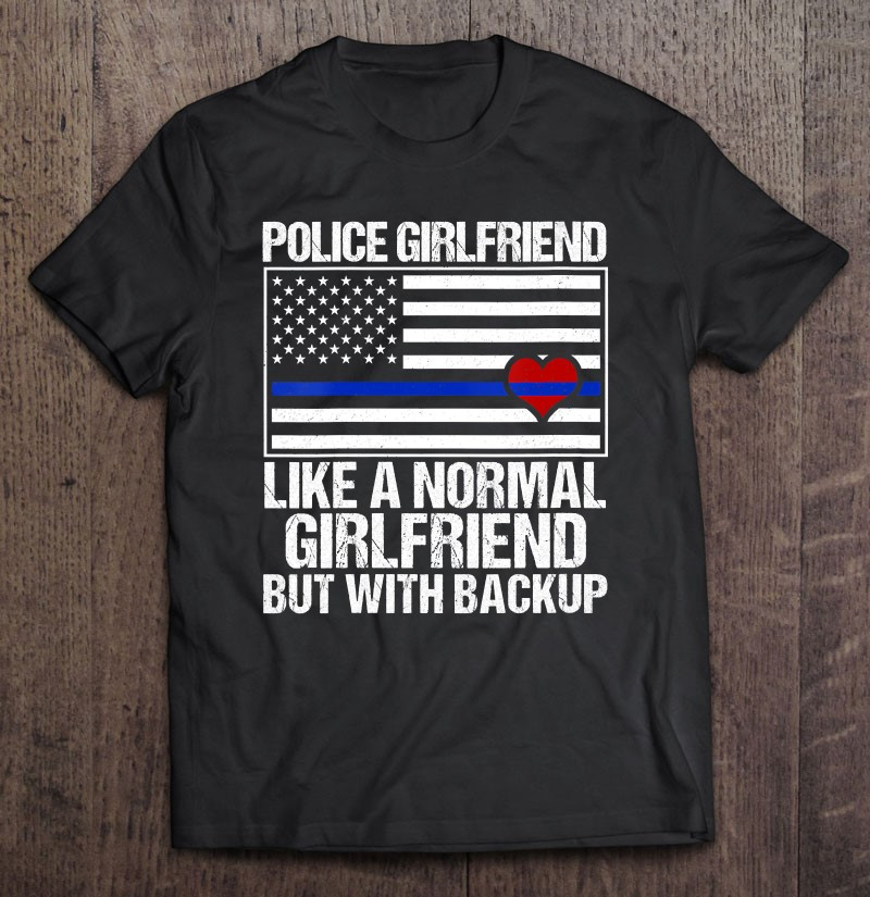police-girlfriend-blue-line-flag-heart-t-shirt