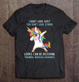 trigeminal-neuralgia-awareness-dabbing-unicorn-ribbon-t-shirt