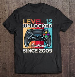 level-12-unlocked-awesome-since-2009-12th-birthday-gaming-t-shirt-hoodie-sweatshirt-2/