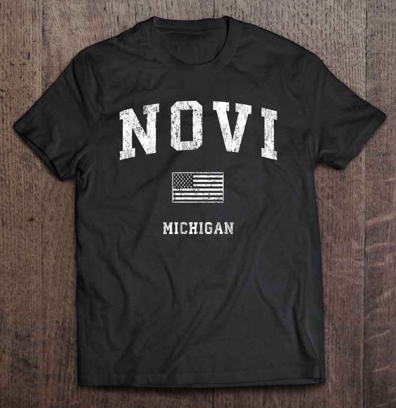 novi-michigan-mi-vintage-american-flag-t-shirt