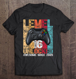 level-16-unlocked-awesome-since-2005-16th-birthday-gaming-t-shirt