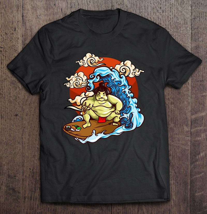 surfing-sushi-sumo-wrestler-t-shirt