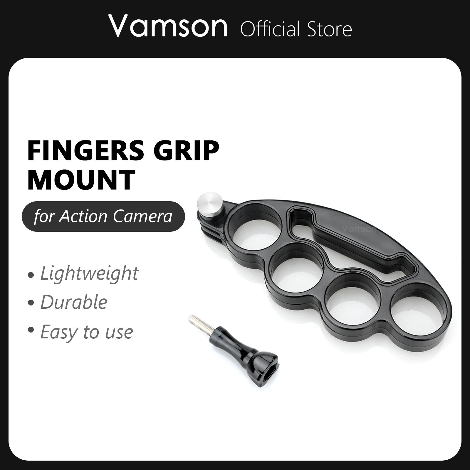 Vamson for Go pro Accessories Plastic Knuckles Fingers Grip with Thumb Screw For GoPro Hero 11 10 9 8 7 6 4 5 for Yi 4K VP410
