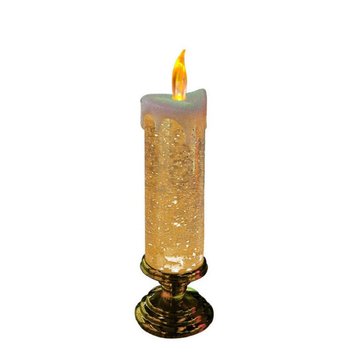Christmas Rotating LED Color Changing Glitter Candle Lights Decorative Glitter Flameless Candle for Christmas Party Home Decor