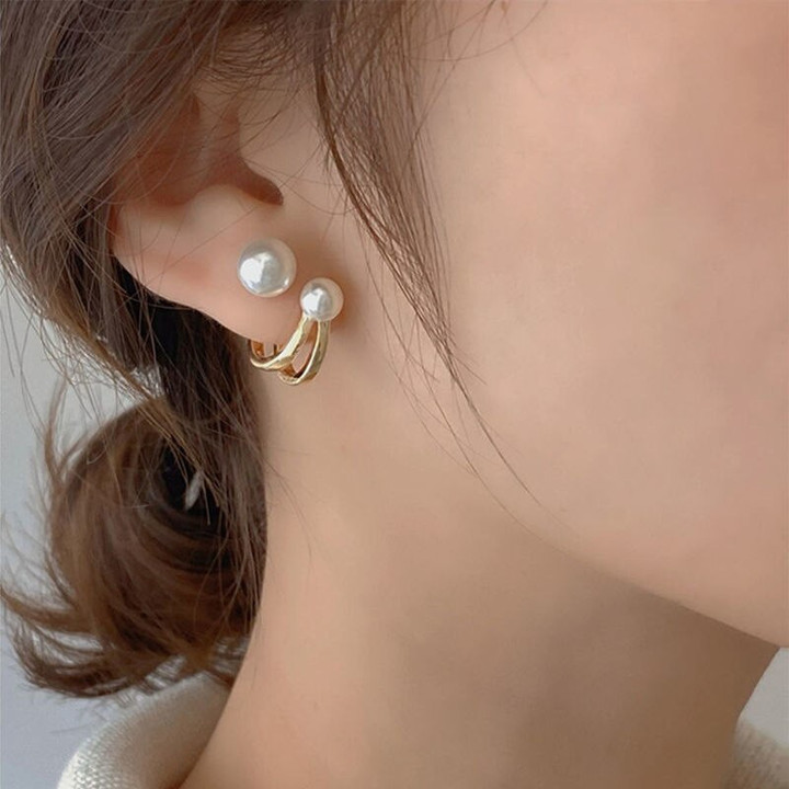 New Simple Single Zirconia Earrings For Women Girls Korean Style Delicate