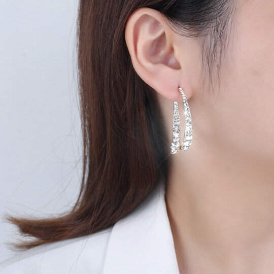 Cross Curved Earrings Luxury Women Accessories