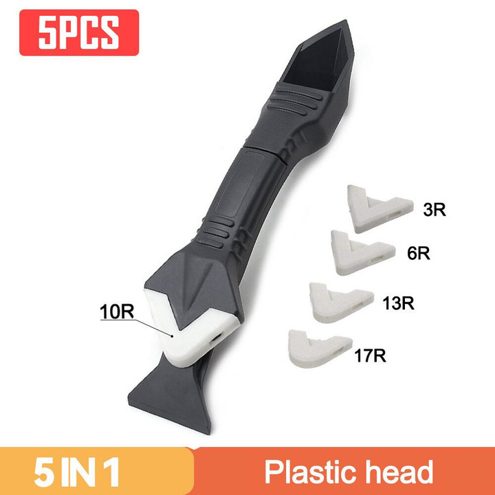 5in1 Silicone Scraper Glue Caulk Remover Knife Angle Beauty Sewing Spatula Beauty Sewing Tool Glue Floor Mould Removal Tool