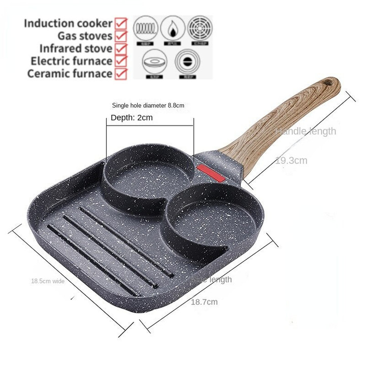 4-hole Omelet Pan Frying Pot Thickened Non-stick