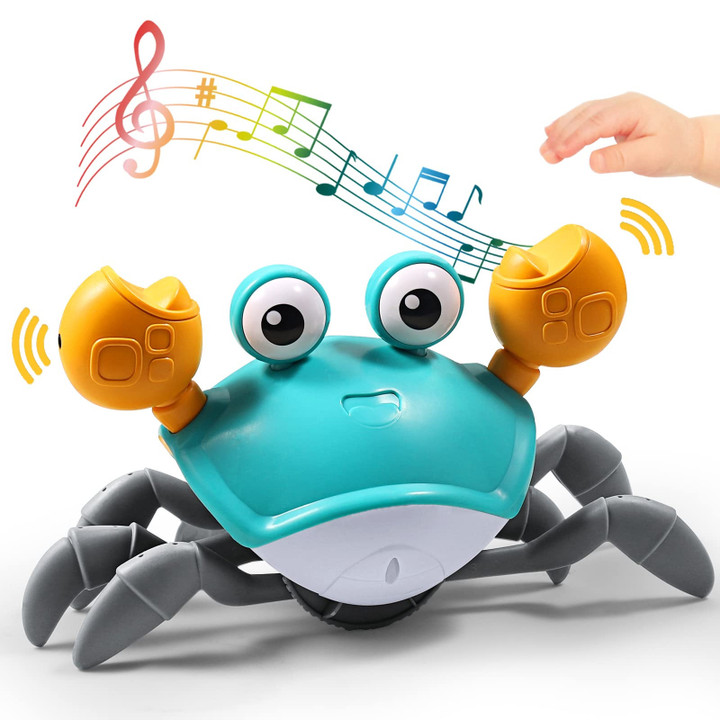 Sensing Crawling Crab Tummy Time Baby Toys Interactive Walking Dancing Toy with Music Sounds