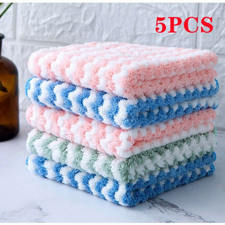 Kitchen daily dish towel, dish cloth, kitchen rag, non-stick oil, thickened table cleaning cloth, absorbent scouring pad