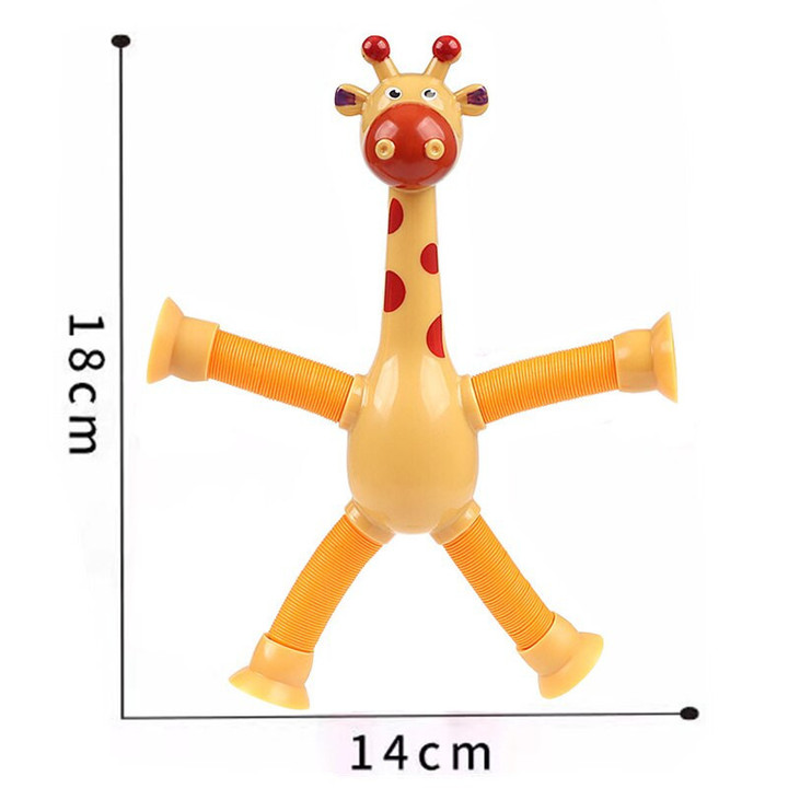 1/4pcs Telescopic Suction Cup Giraffe Toys Stress Relief Tubes Fidget Toys Children Anti-stress Squeeze Toy for Kids Adult Gift