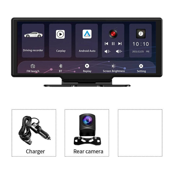 K2 Dual Lens 4K Carplay & Android Auto AUX Dash Cam 2160P Dashboard Car DVR GPS Navigation Video Recorder 5G WIFI Mirror Link