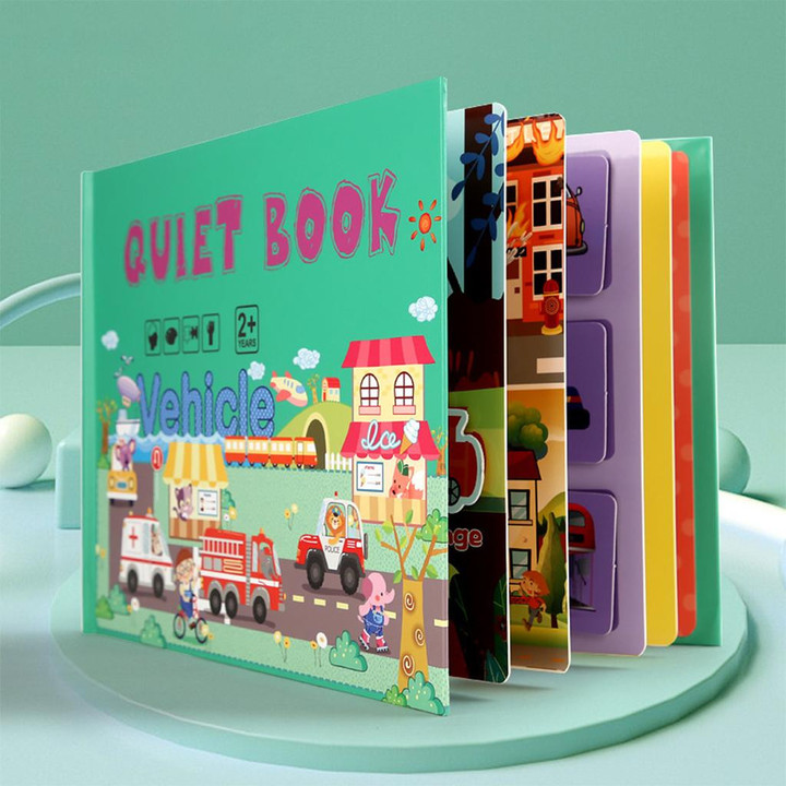 Quiet Book Interactive Paste Book Educational Sensory Toy Children Toy Early Learning Development Busy Book for Kids Preschool