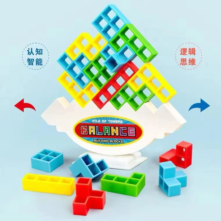 Puzzle 3D Block Tetris Balance Blocks Board Games Toy Educational Stacking High Building Block For Children Adult