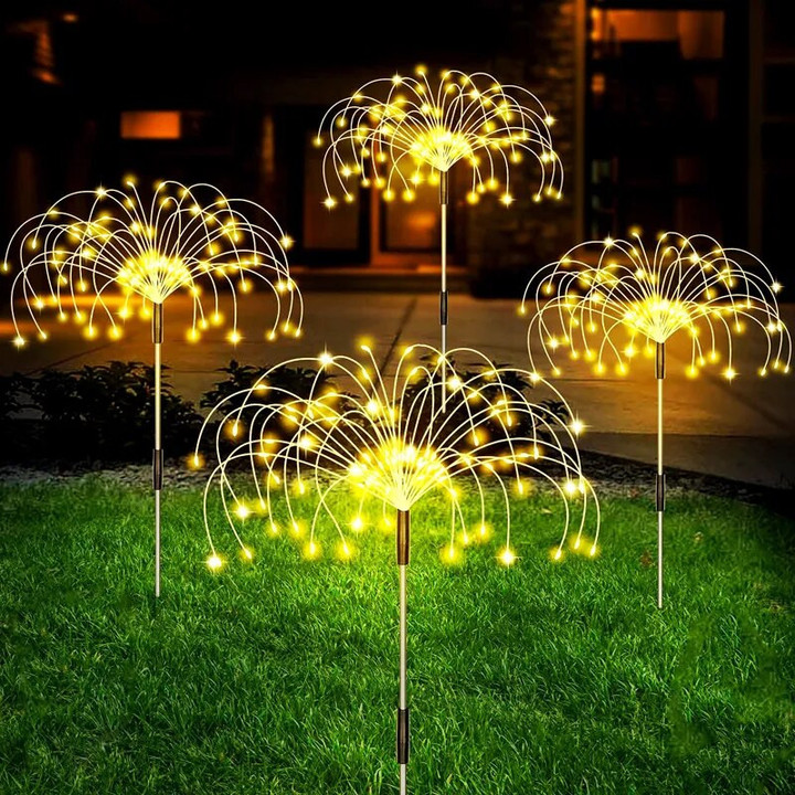 Solar Outdoor Firework Fairy Lights Waterproof LED Lighting Garden Decoration Light For Patio Yard Party Christmas Wedding Decor