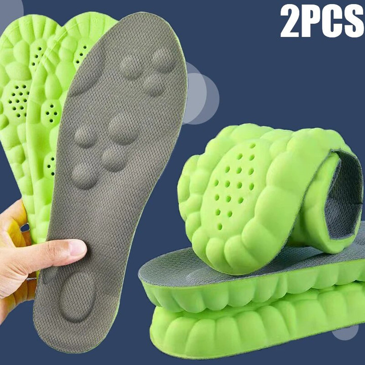 Latex Sport Insoles Women High-elasticity Shock Inserts Memory Foam Foot Care Shoe Pads Unisex Orthopedic Arch Support Cushion