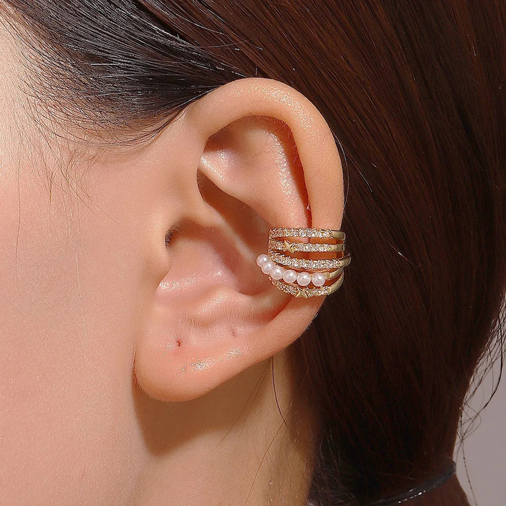 Lymphvity Auriculotherapy White Onyx EarCuff