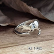 Sterling Silver Cute Dinosaur Adjustable Ring
