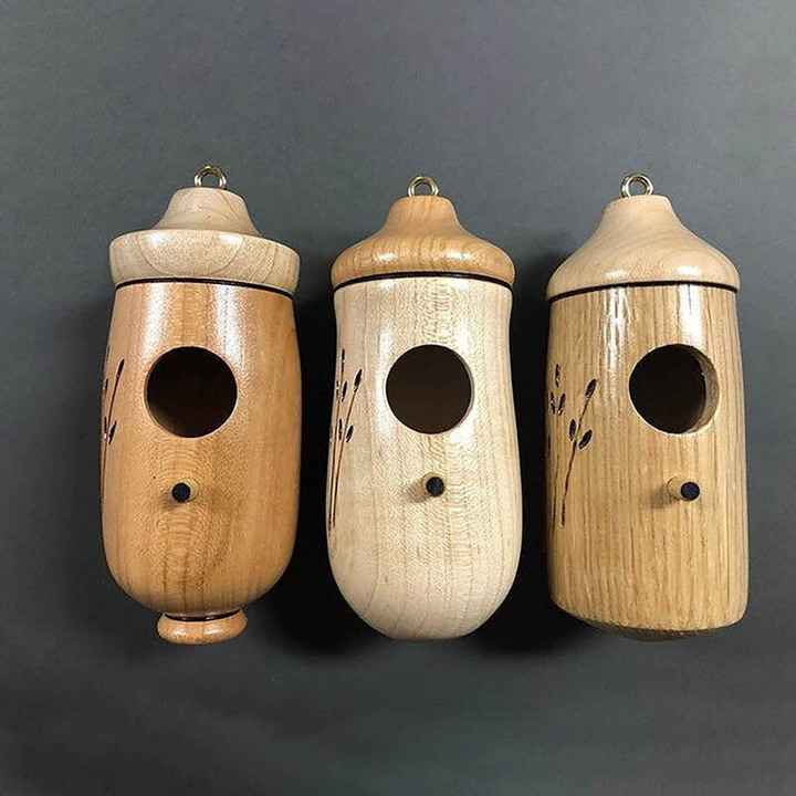 Handmade Wooden Hummingbird House
