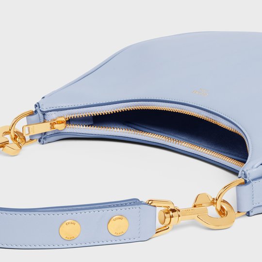 Arctic Blue Medium Strap Ava Bag In Smooth Calfskin - Leather Women's Handbag - Bagsfits