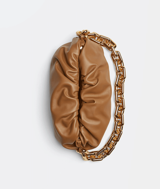 Teak Chain Pouch Leather Bag - Leather Women's Handbag - Bagsfits