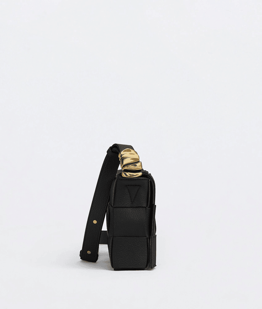 Black Cassette Leather Bag - Leather Women's Handbag - Bagsfits
