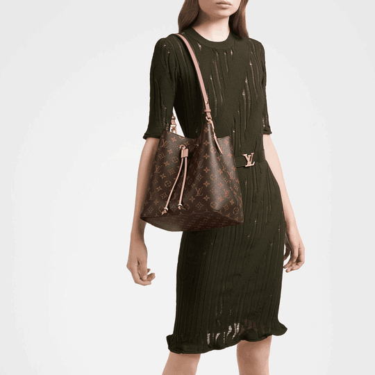 Monogram Canvas and Leather Handbag NeoNoe - Crossbody Bucket Bag