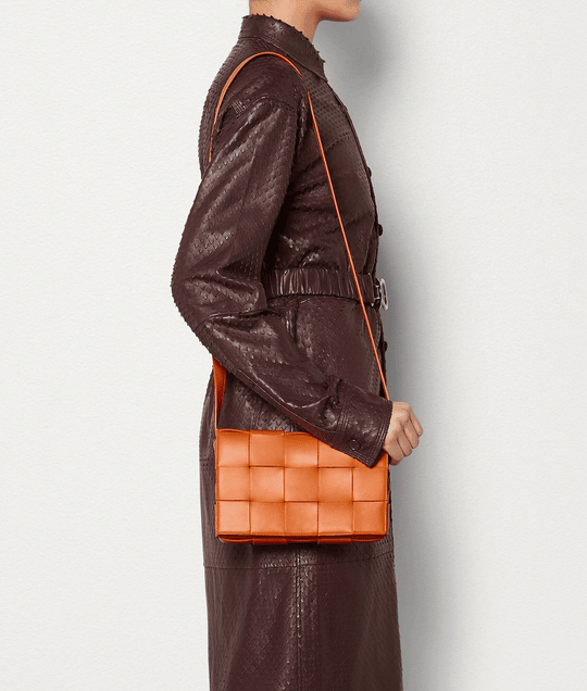 Burned Orange Cassette Leather Bag - Leather Women's Handbag - Bagsfits