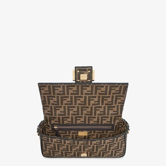 Brown Baguette Fabric Bag - Women’s Leather Bag