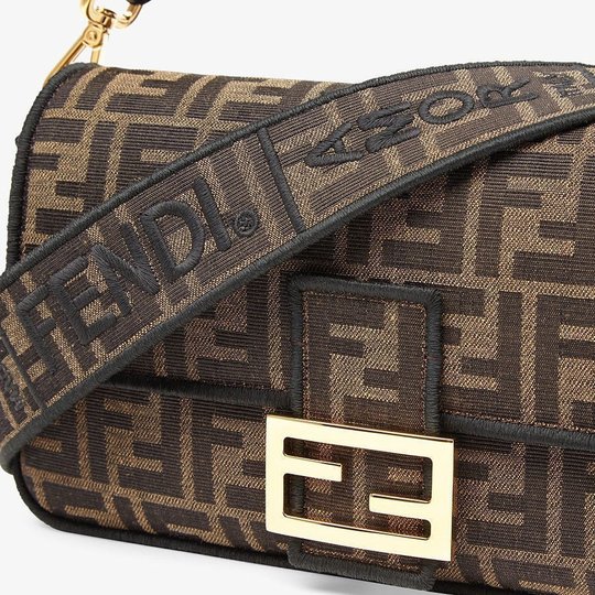 Brown Baguette Fabric Bag - Women’s Leather Bag
