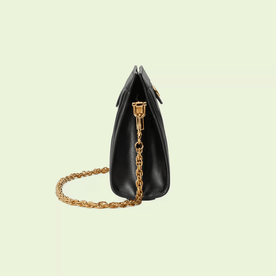 Black GG Matelassé Leather Shoulder Bag - Leather Women's Handbag - Bagsfits