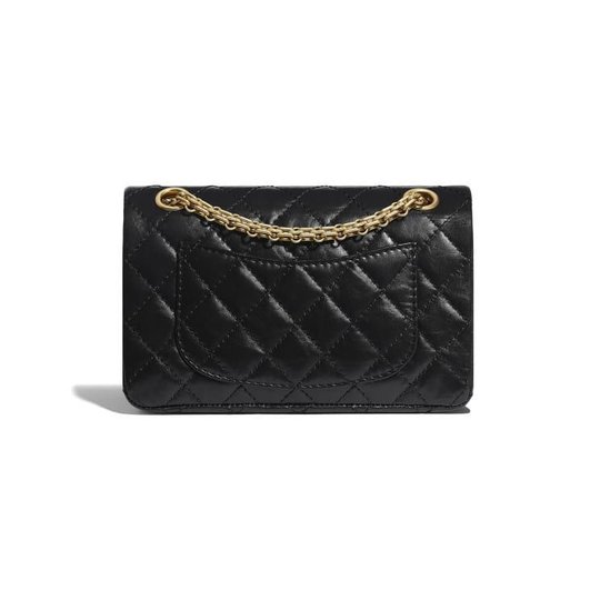 Black Aged Calfskin Mini 2.55 Handbag - Leather's Women Shoulder Bag