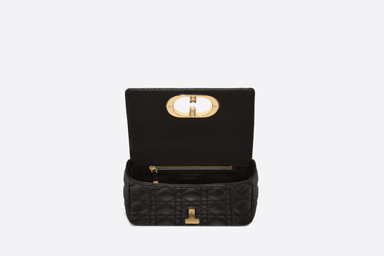 Black Supple Cannage Calfskin Small Caro Bag - Women’s Leather Bag