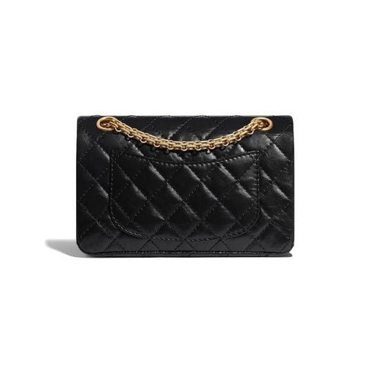 Black Aged Calfskin Mini 2.55 Handbag - Leather's Women Shoulder Bag