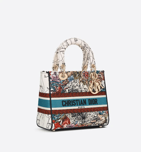 Latte Multicolor Medium Lady D-Lite Bag - Leather Women's Handbag - Bagsfits