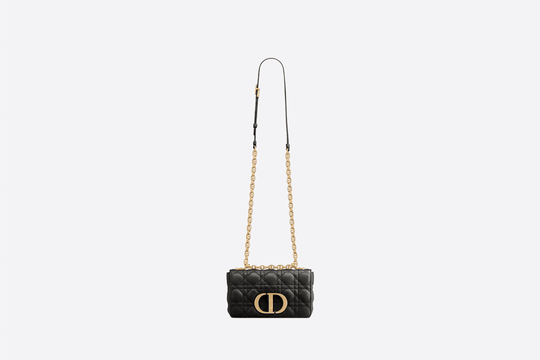Black Supple Cannage Calfskin Small Caro Bag - Women’s Leather Bag