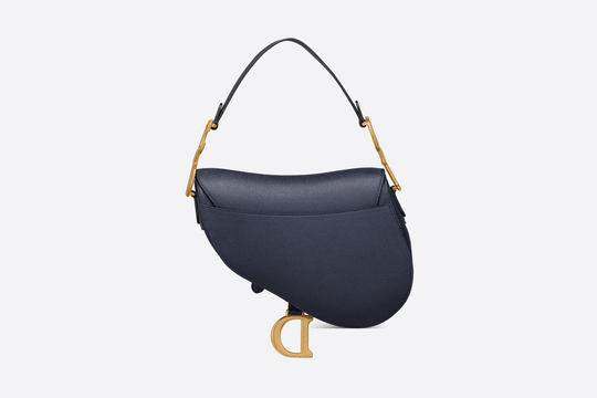 Indigo Blue Grained Calfskin Saddle Bag - Women’s Leather Bag