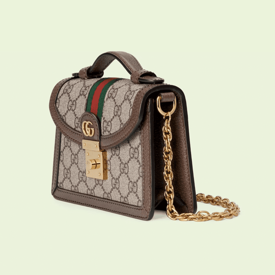 Brown Ophidia GG Mini Shoulder Bag - Leather Women's Handbag - Bagsfits