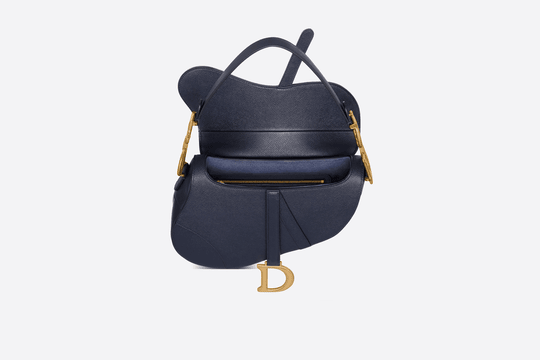 Indigo Blue Grained Calfskin Saddle Bag - Women’s Leather Bag